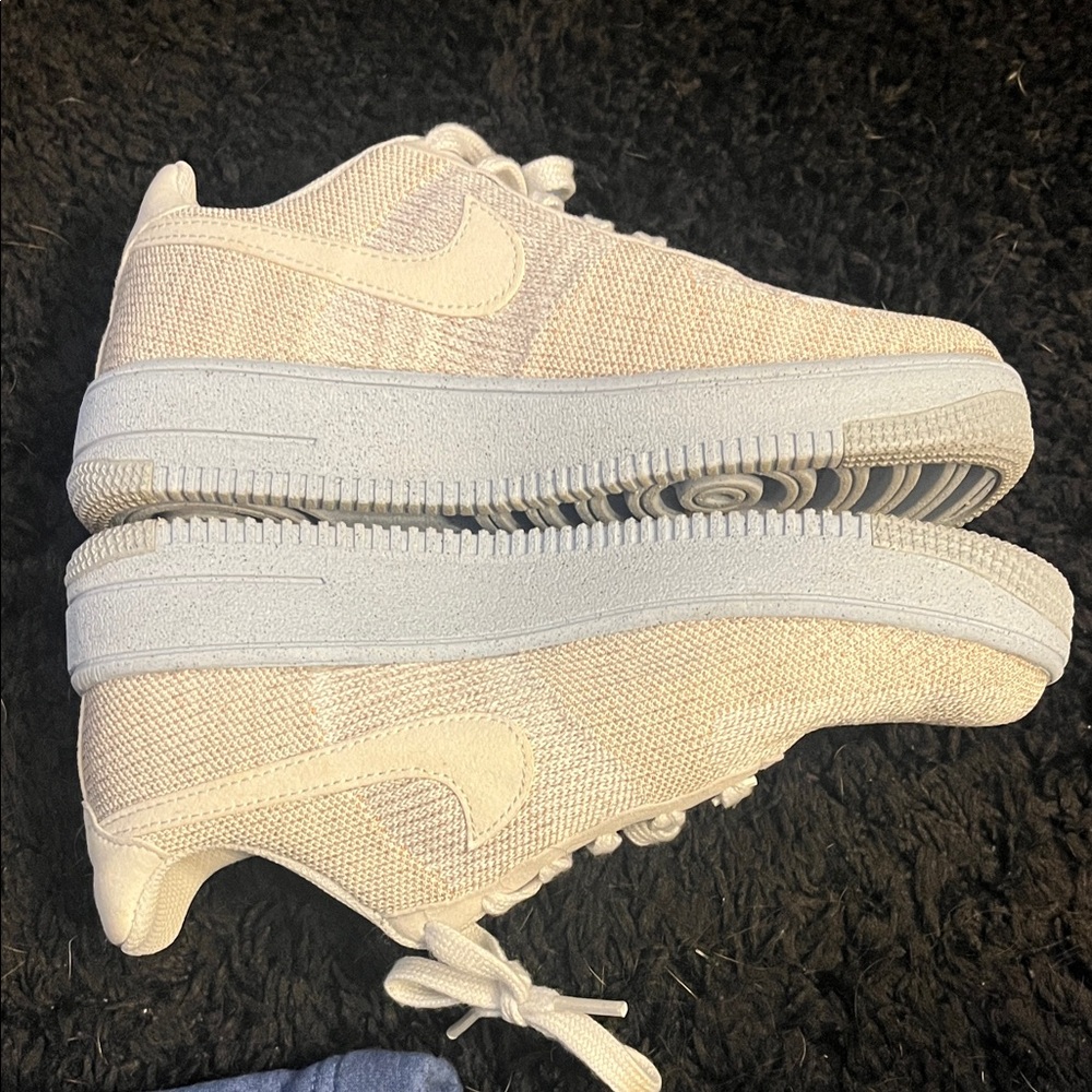 Nike Light Beige and White air force 1s